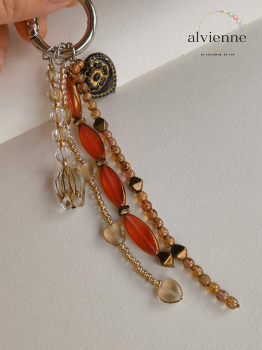 Retro Heart Tassel Beaded Charm