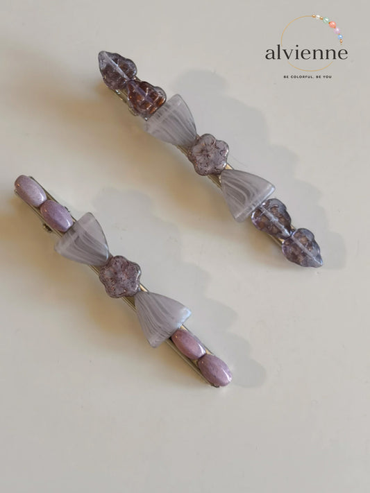 Lilac Cream Minimalist Hair Barrette