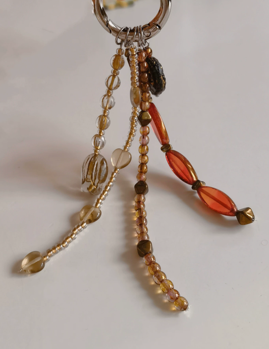 Retro Heart Tassel Beaded Charm