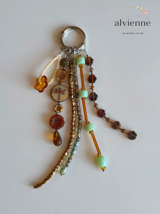 Vintage Blossom Tassel Bag Charm