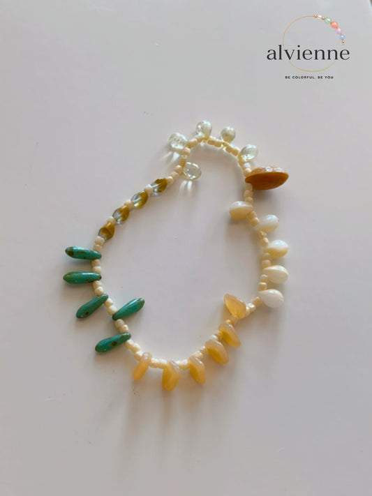 Almond Milk Colorblock Bead Bracelet