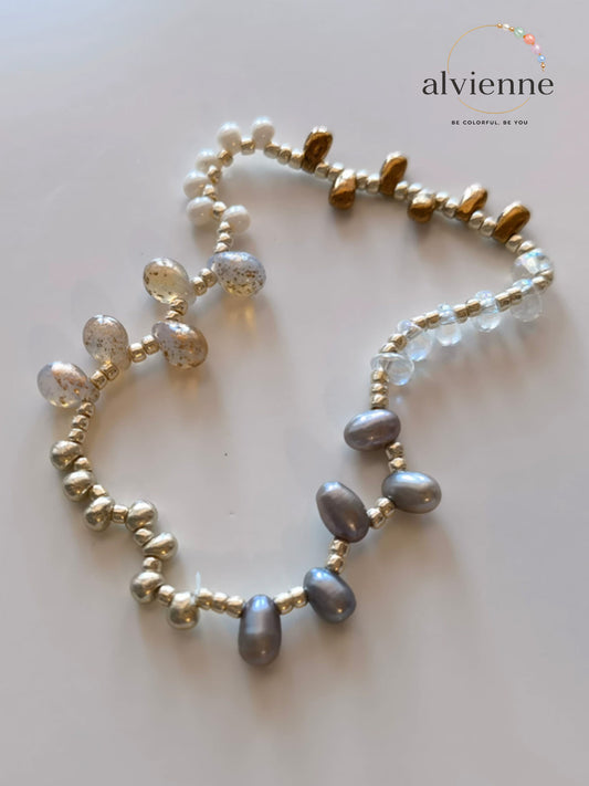 Metallic Gleam Elastic Bead Bracelet