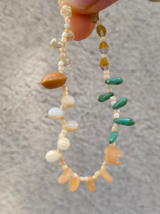 Almond Milk Colorblock Bead Bracelet