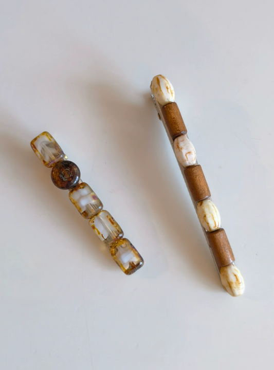 Woodland Jade Beaded Oriental Hair Clip