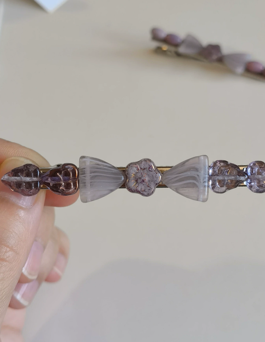 Lilac Cream Minimalist Hair Barrette